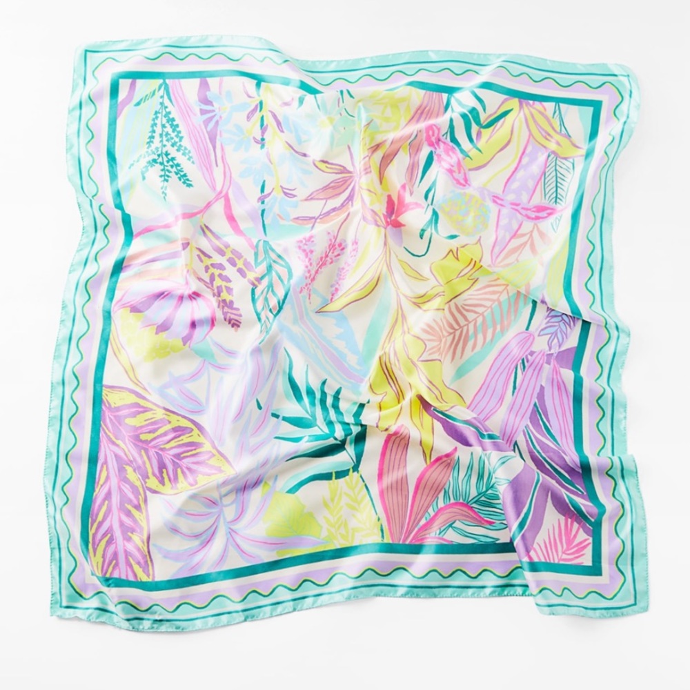 Satin effect printed handkerchief
